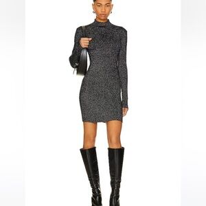 Nadina Sweater Dress in Black & Silver
Metallic by Steve Madden NEW Size XS